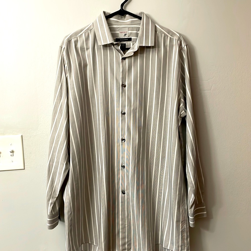 Light grey striped Men’s button down shirt